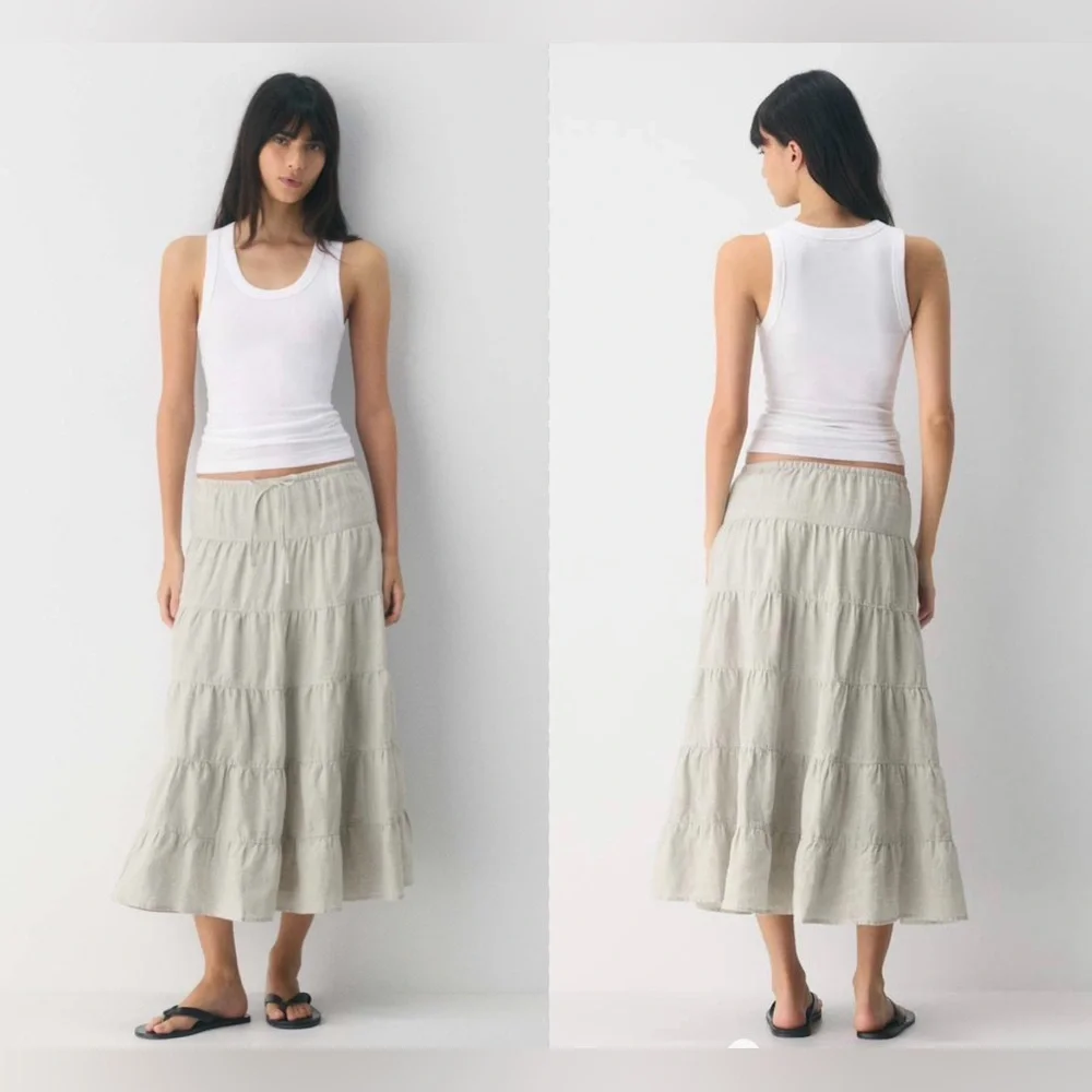 NWOTS Wilfred Bouquet Linen Maxi Skirt Sz M - Picture 12 of 14